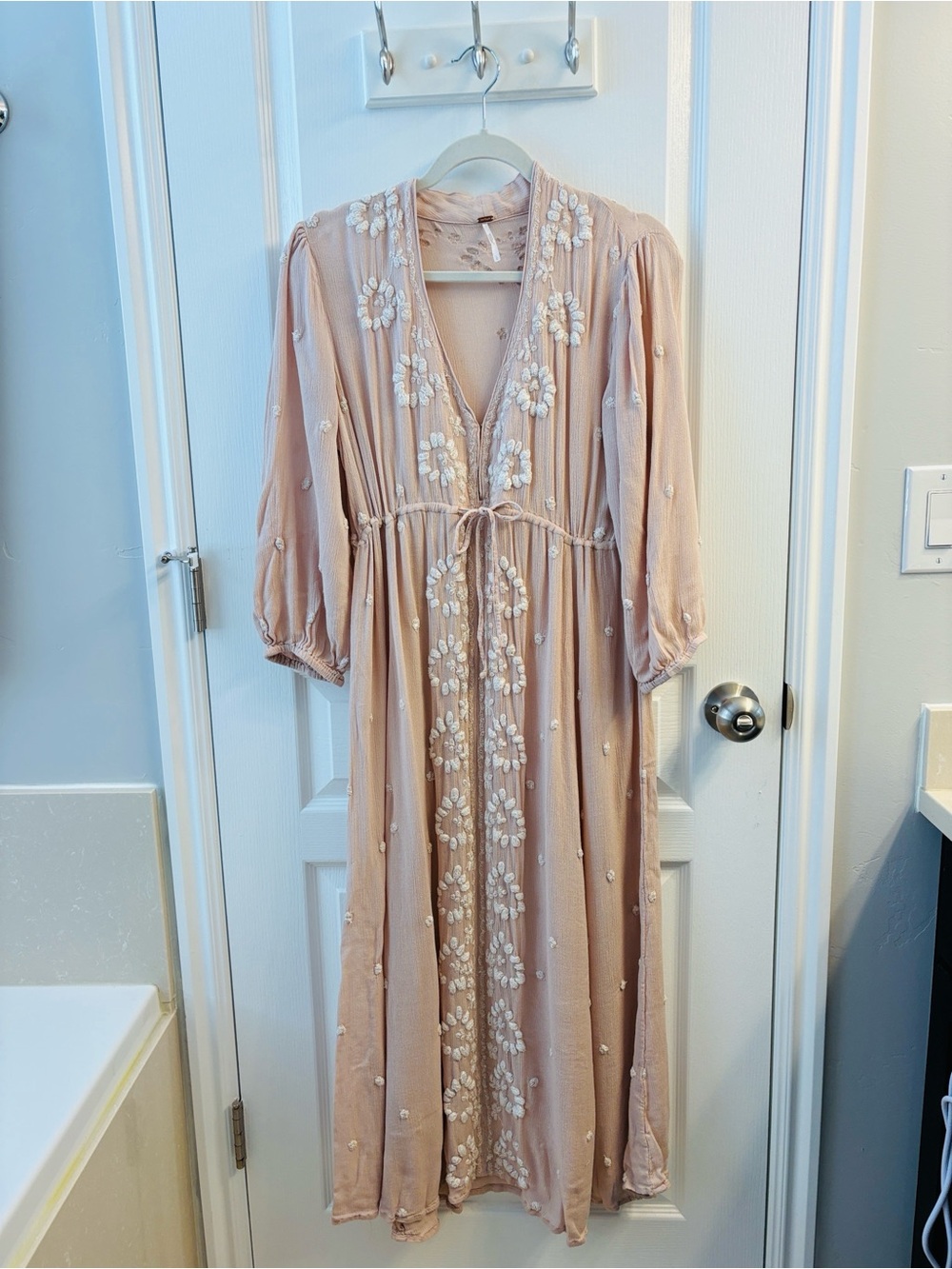 Free People Blush Embroidered Maxi Dress